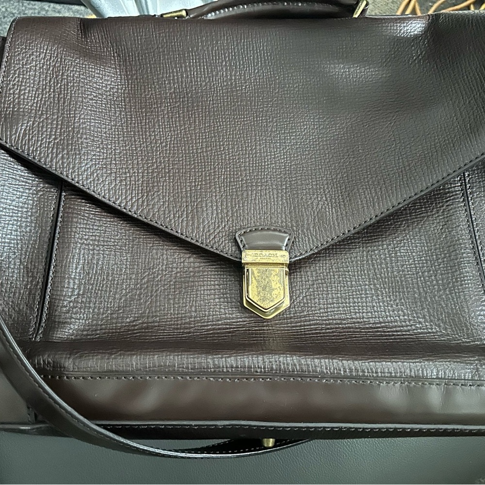 Coach Crosby box grain briefcase